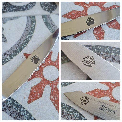 marking engraving template logo on knife